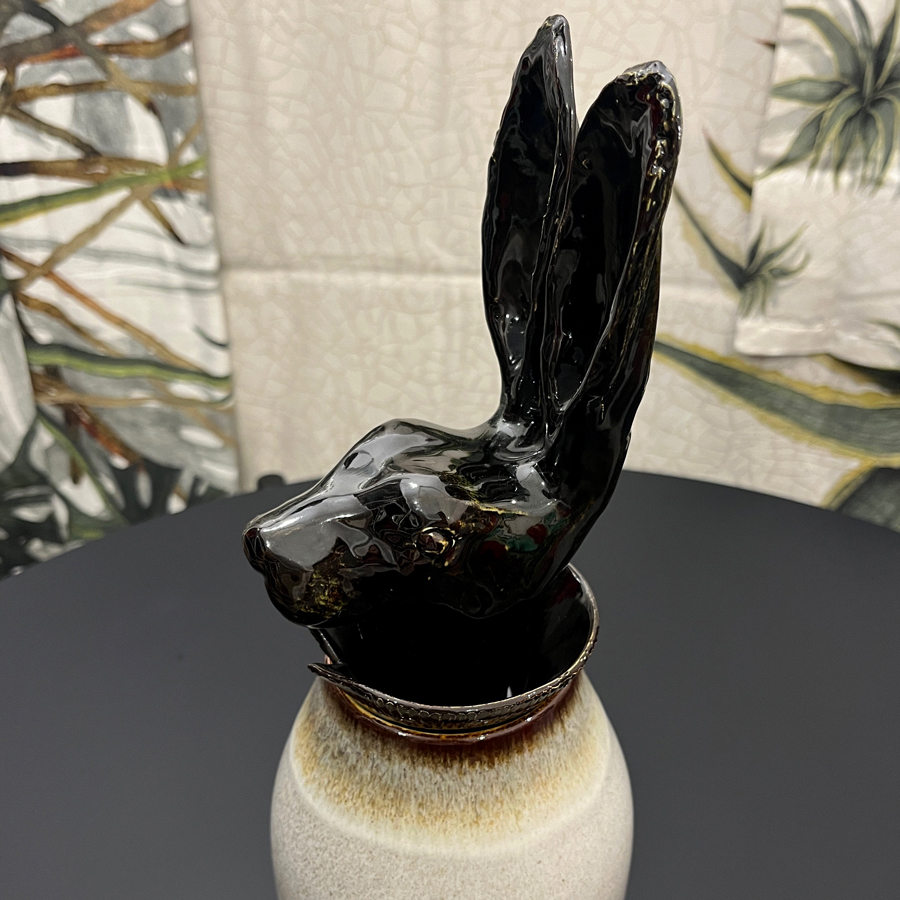 Testa di animale Scultura da parete, Decorazione da parete, Coniglio