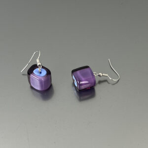 Earrings  Cubes glass