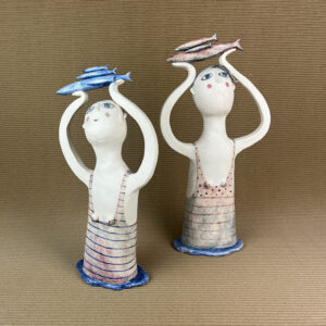 Bagnanti sculture in ceramica