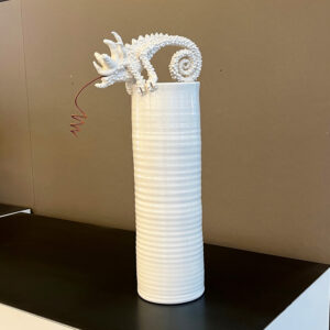 White Chameleon vase