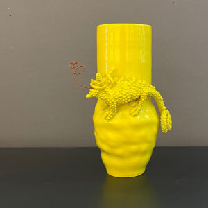 Yellow Chameleon vase