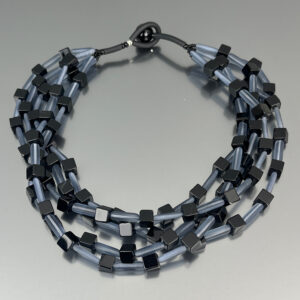 Necklace Irene, Glass & Onyx